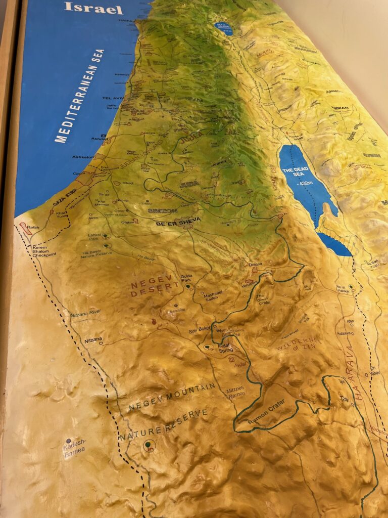 A map of Israel at The Jerusalem Experience.