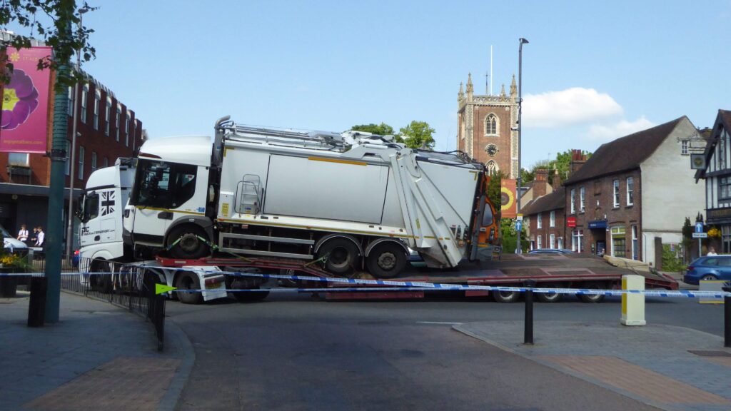 The accident in St Peter's Street. Photo: Grae Wall
