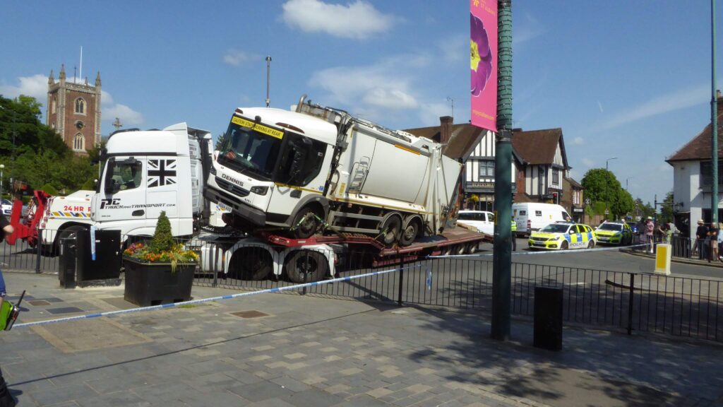 The accident in St Peter's Street. Photo: Grae Wall