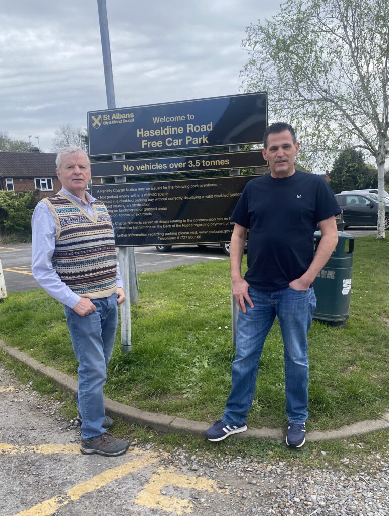 Local Conservatives candidates Ambrose Killen and Simon Calder.