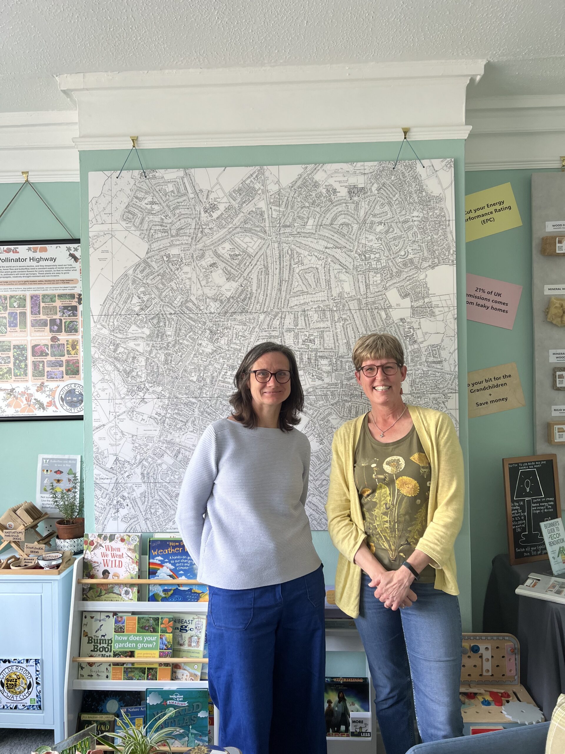 Jane Corndhwaite and Tricia Gibbons at The Green House.