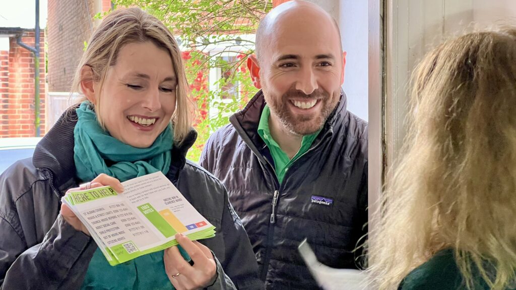 Matt Fisher and Lucy Swift on the campaign trail.