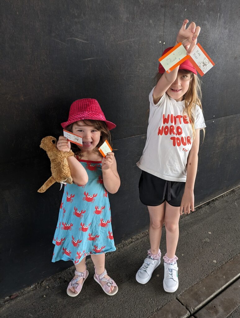 Connie and Mollie with their special tickets.