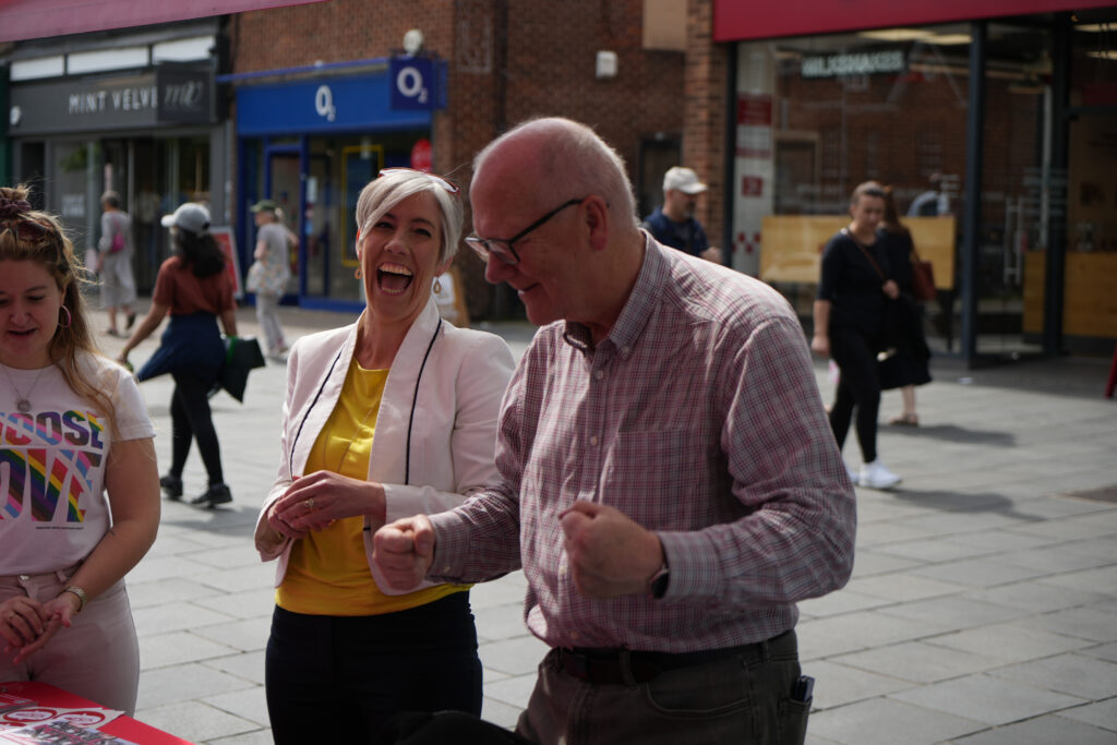 Daisy Cooper and the Rt Rev Alan Smith, Bishop of St Albans