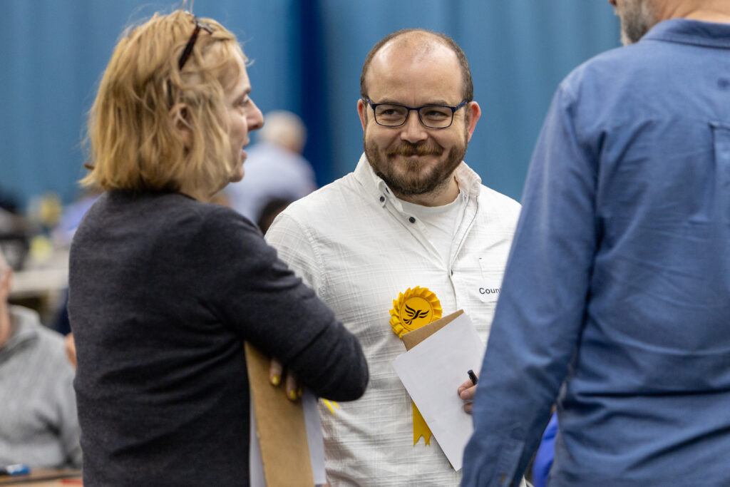 The election count at Batchwood Sports Centre. Photo: Toby Shepheard