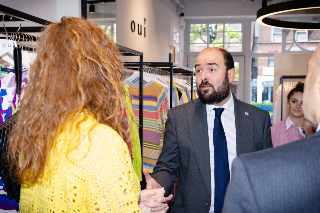 Richard Holden meets Fiona Thomas of Oui in Harpenden. Photo: Penny Bird
