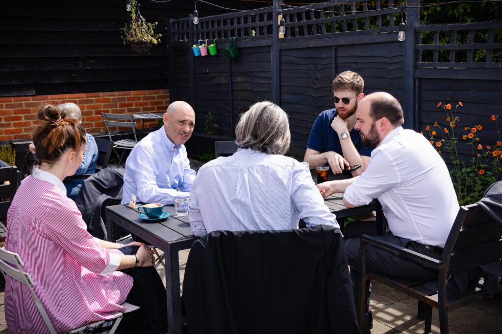 Matt Adams interviews Richard Holden. Photo: Penny Bird