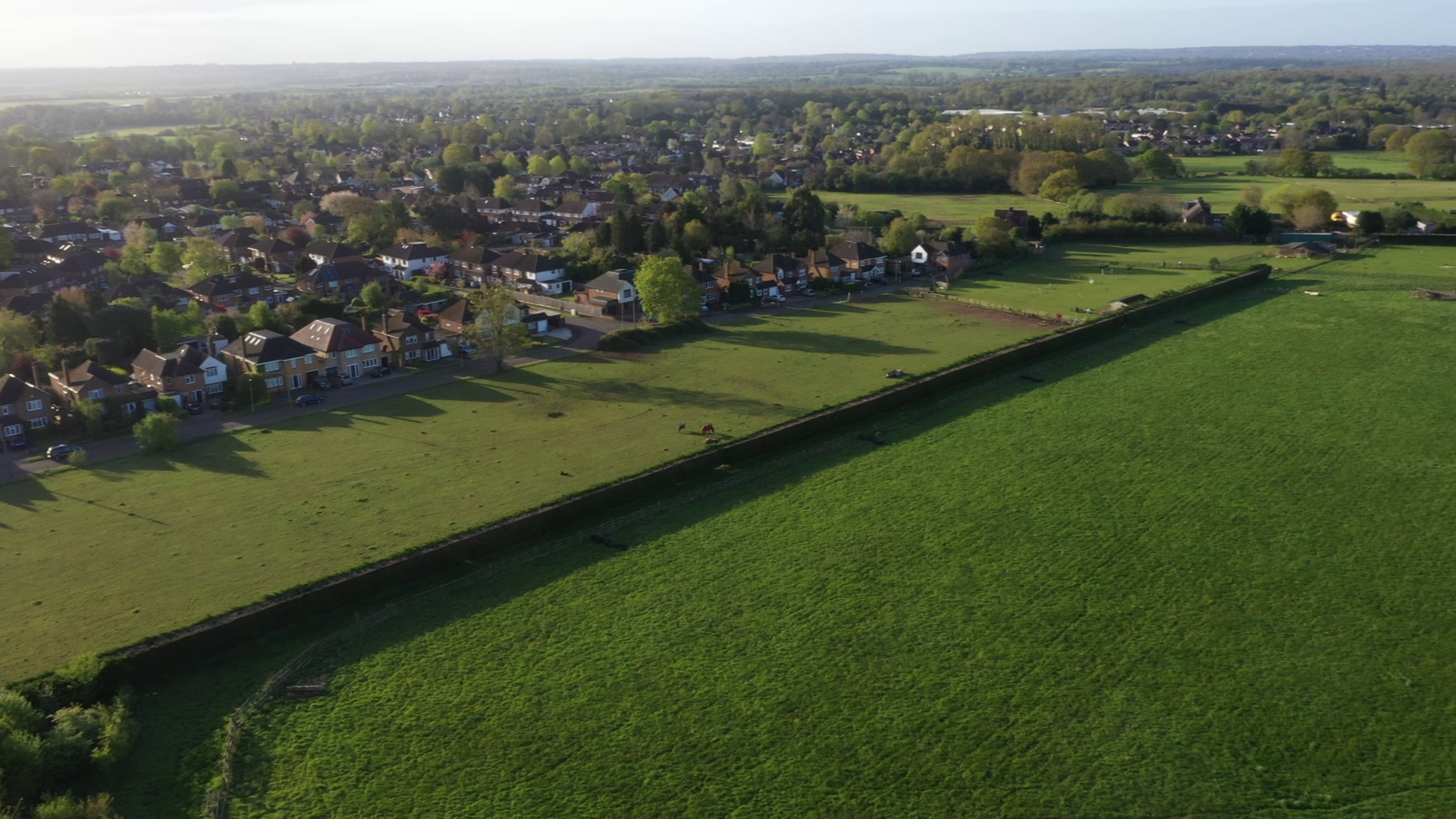 An aerial view of Chiswell Green