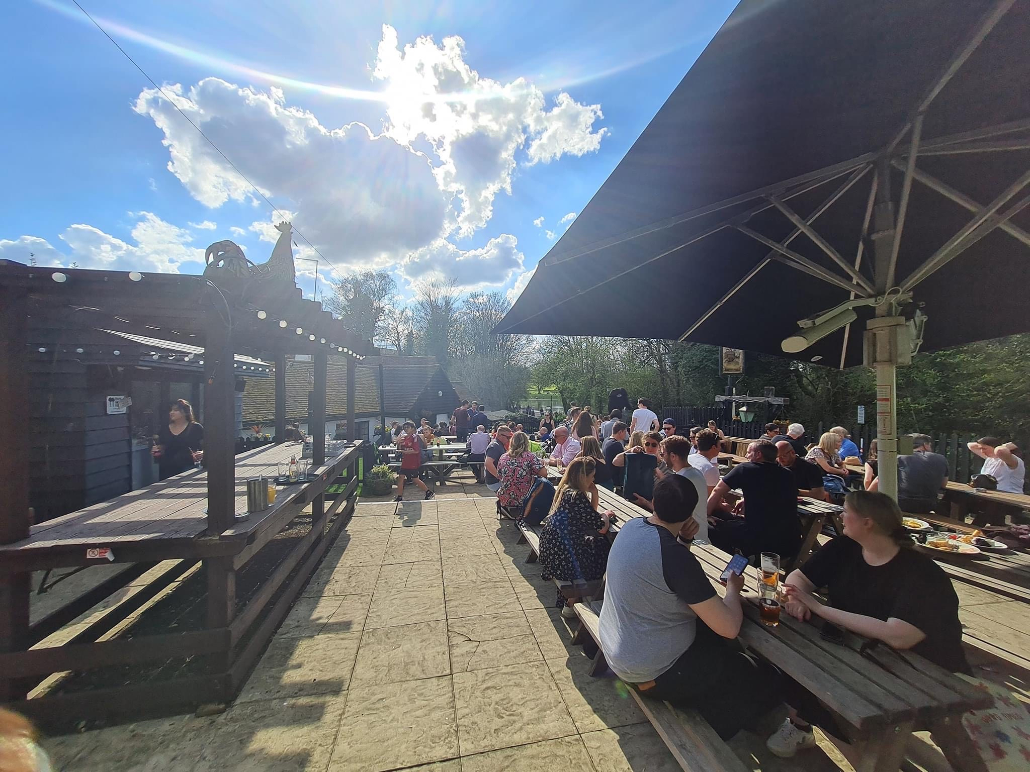 The garden at Ye Olde Fighting Cocks.