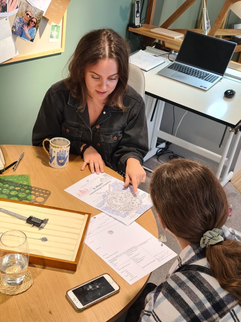 Emily has her design consultation.