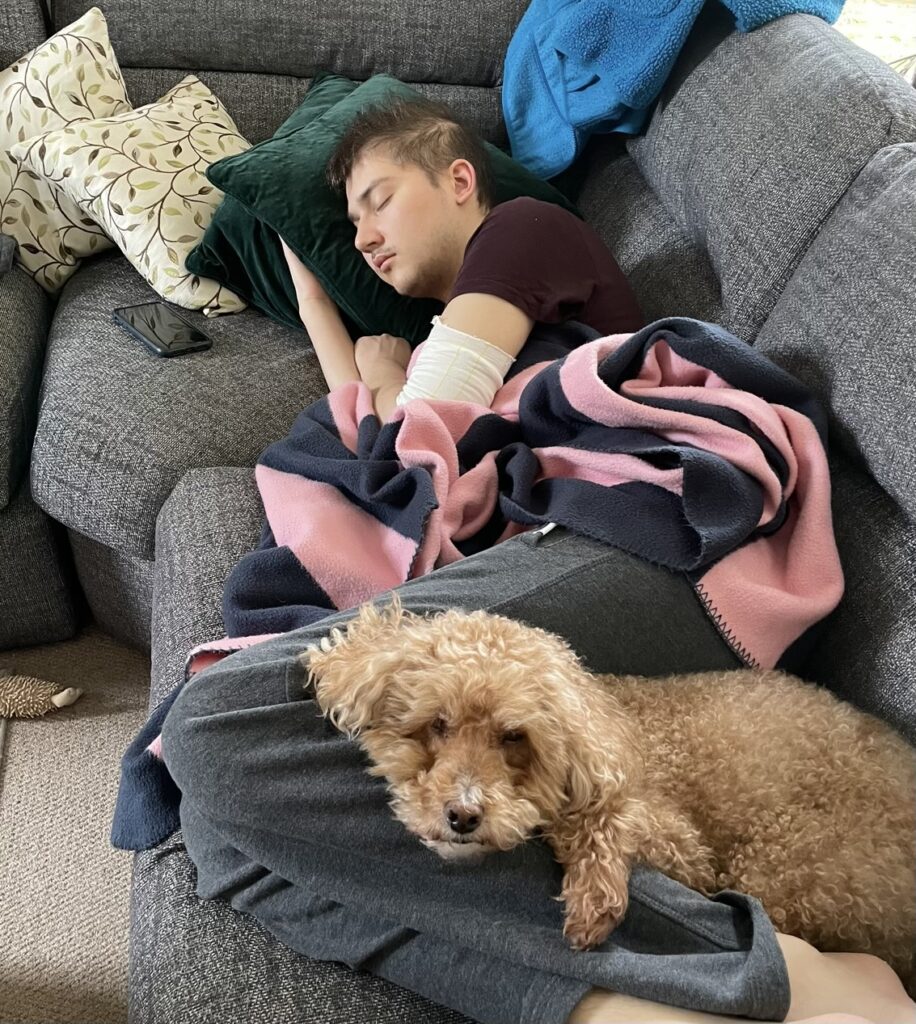 Ben and his family dog Barney.