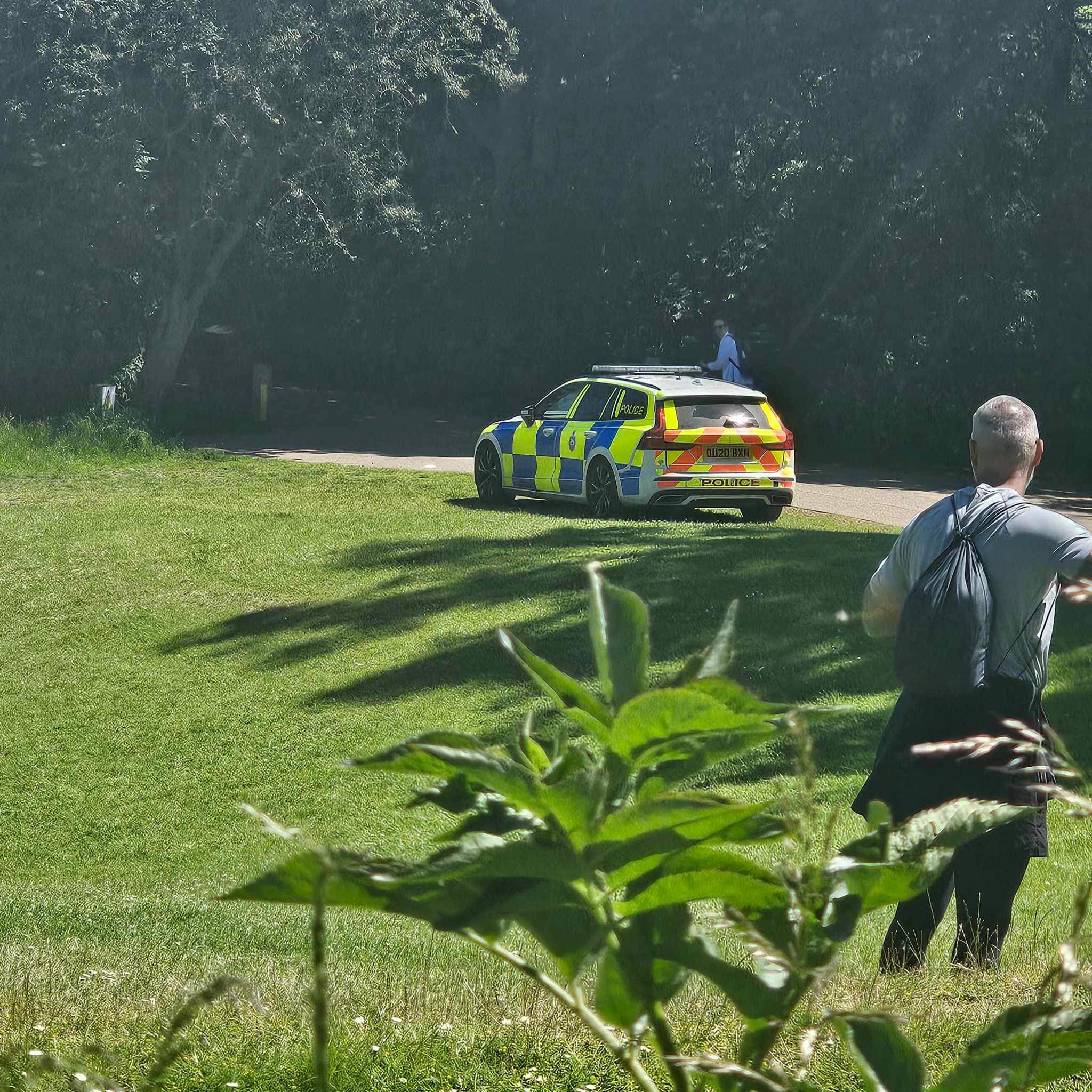 Police in Verulamium Park this morning. Photo: Charlotte Delcore