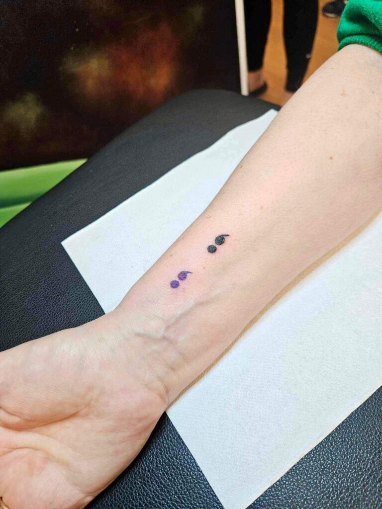 The Stop and Talk tattoo initiative at Pure Colours studio in Hatfield Road.