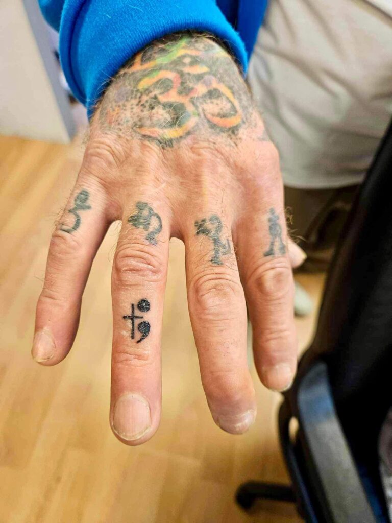 The Stop and Talk tattoo initiative at Pure Colours studio in Hatfield Road.