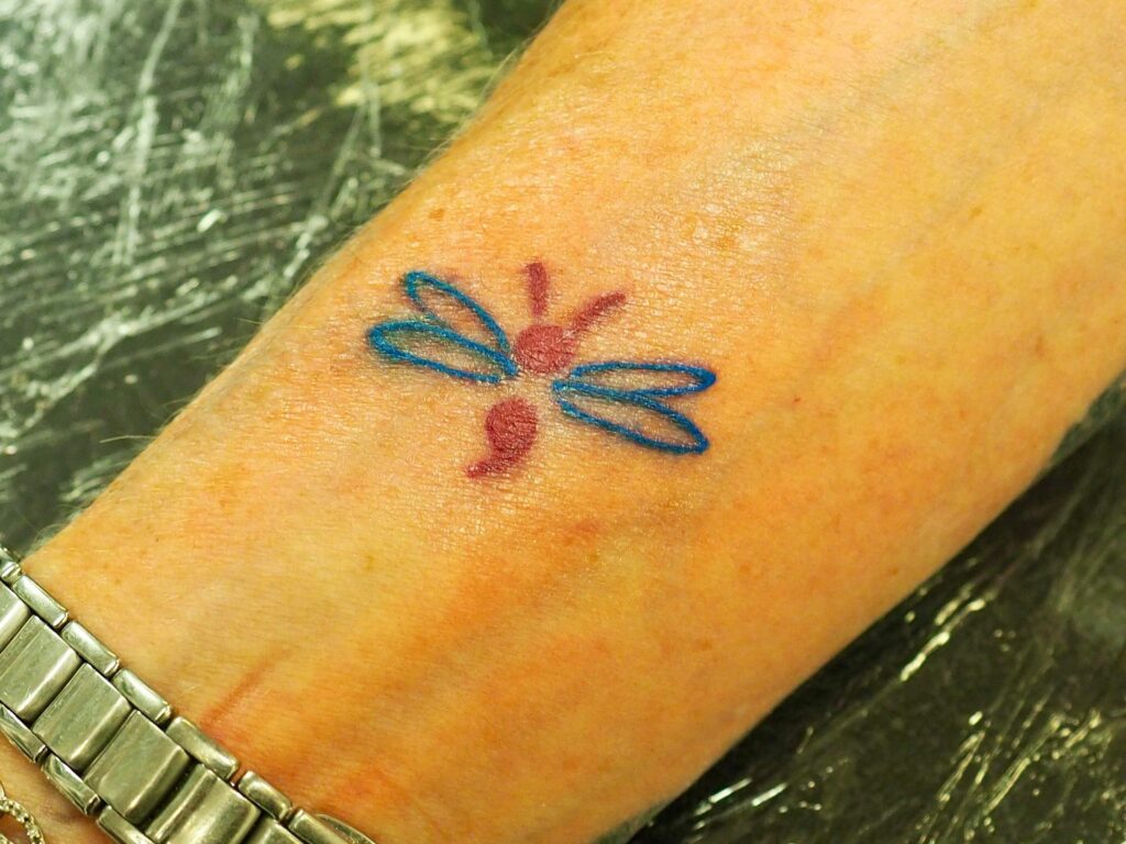 The Stop and Talk tattoo initiative at Pure Colours studio in Hatfield Road.