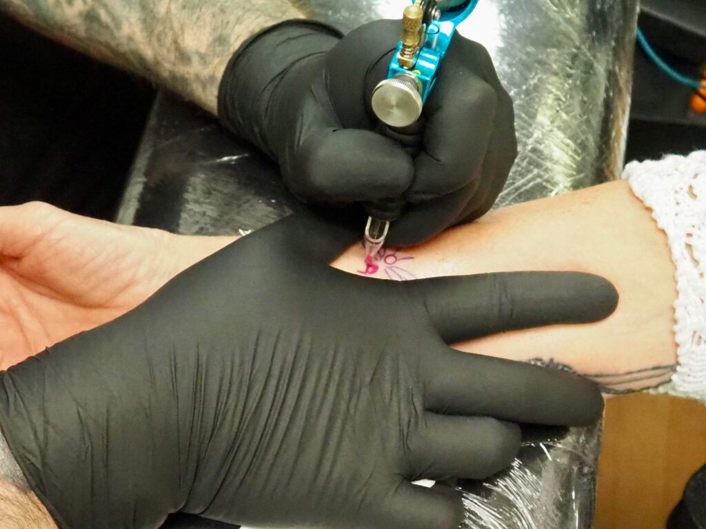 The Stop and Talk tattoo initiative at Pure Colours studio in Hatfield Road.