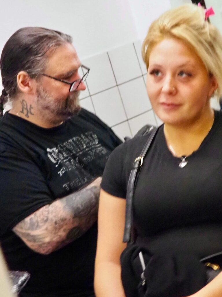 The Stop and Talk tattoo initiative at Pure Colours studio in Hatfield Road.