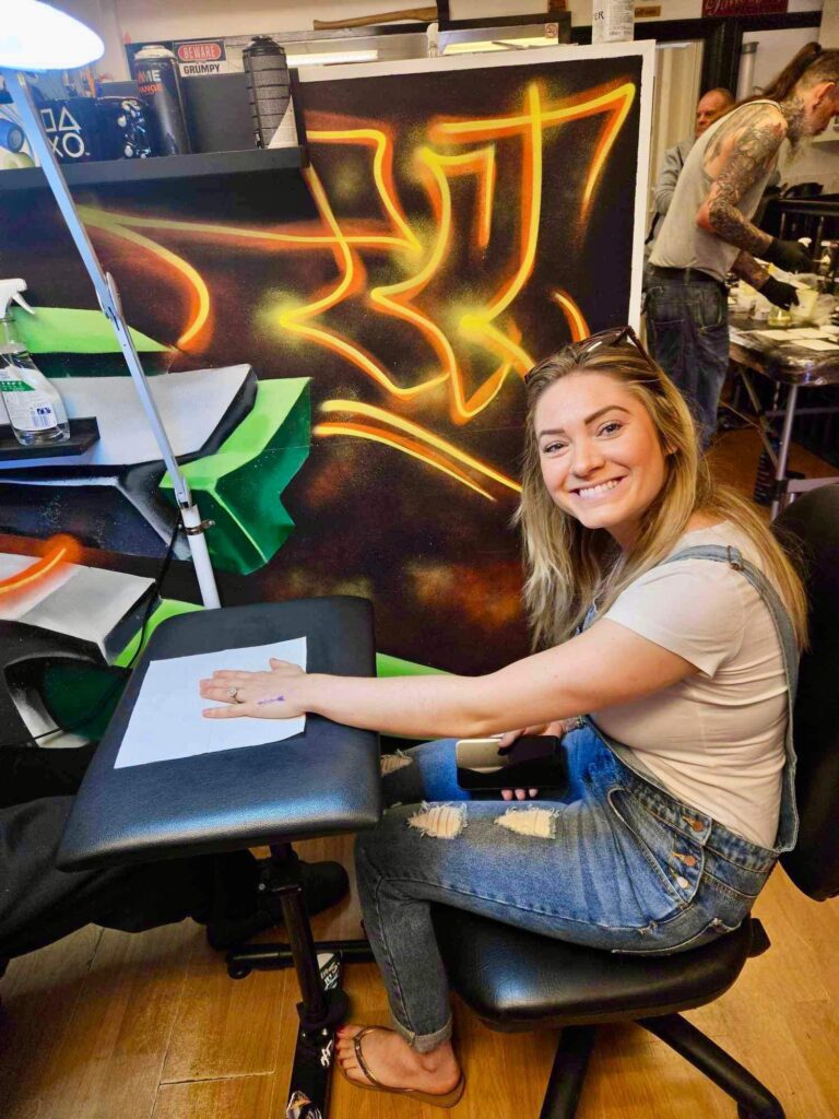 The Stop and Talk tattoo initiative at Pure Colours studio in Hatfield Road.