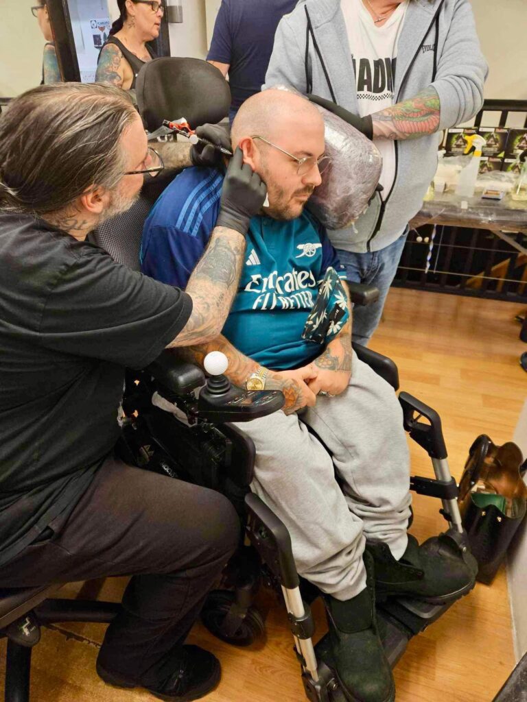The Stop and Talk tattoo initiative at Pure Colours studio in Hatfield Road.