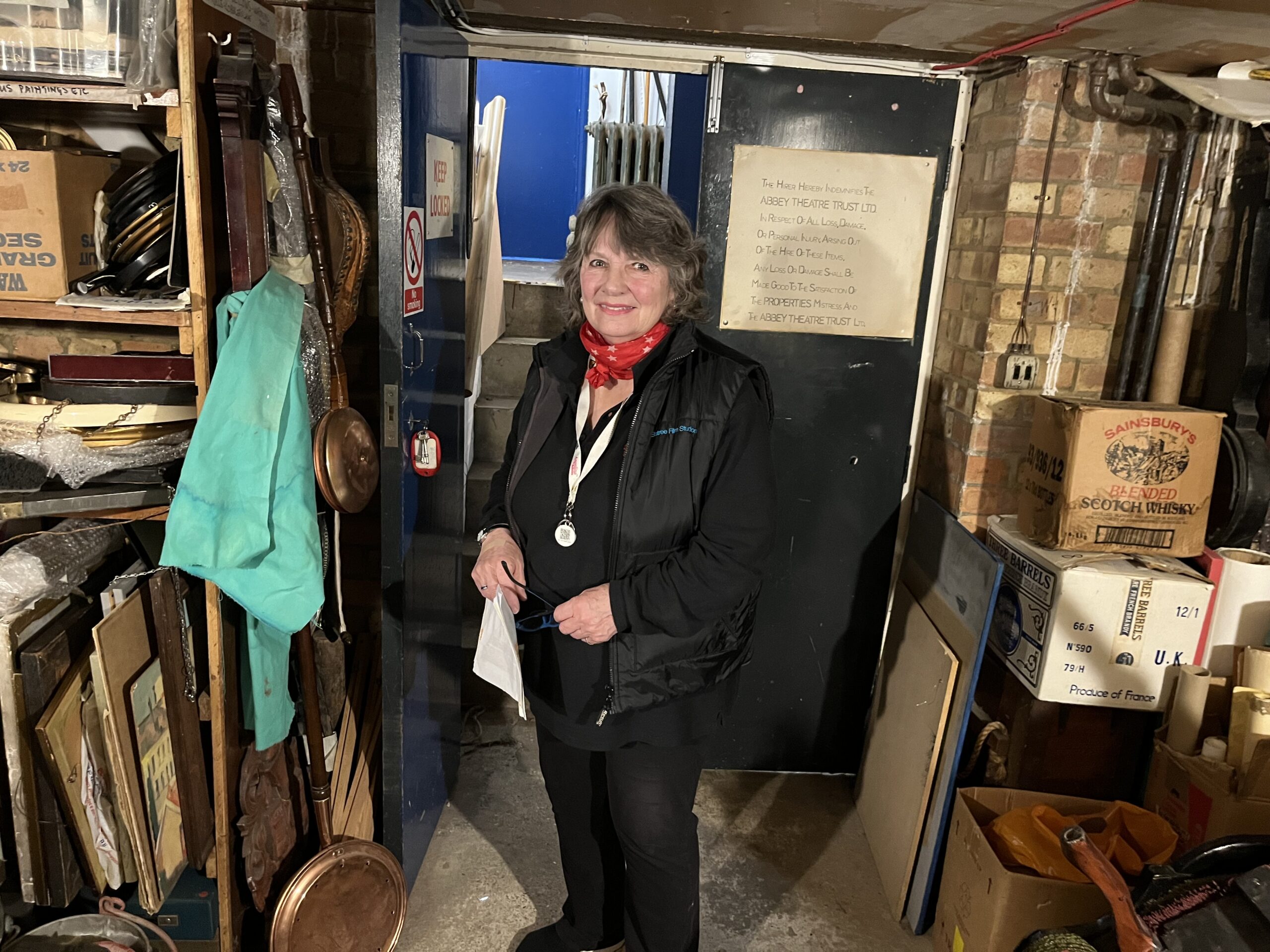 Anthea Buxton in the props department at the Abbey Theatre.