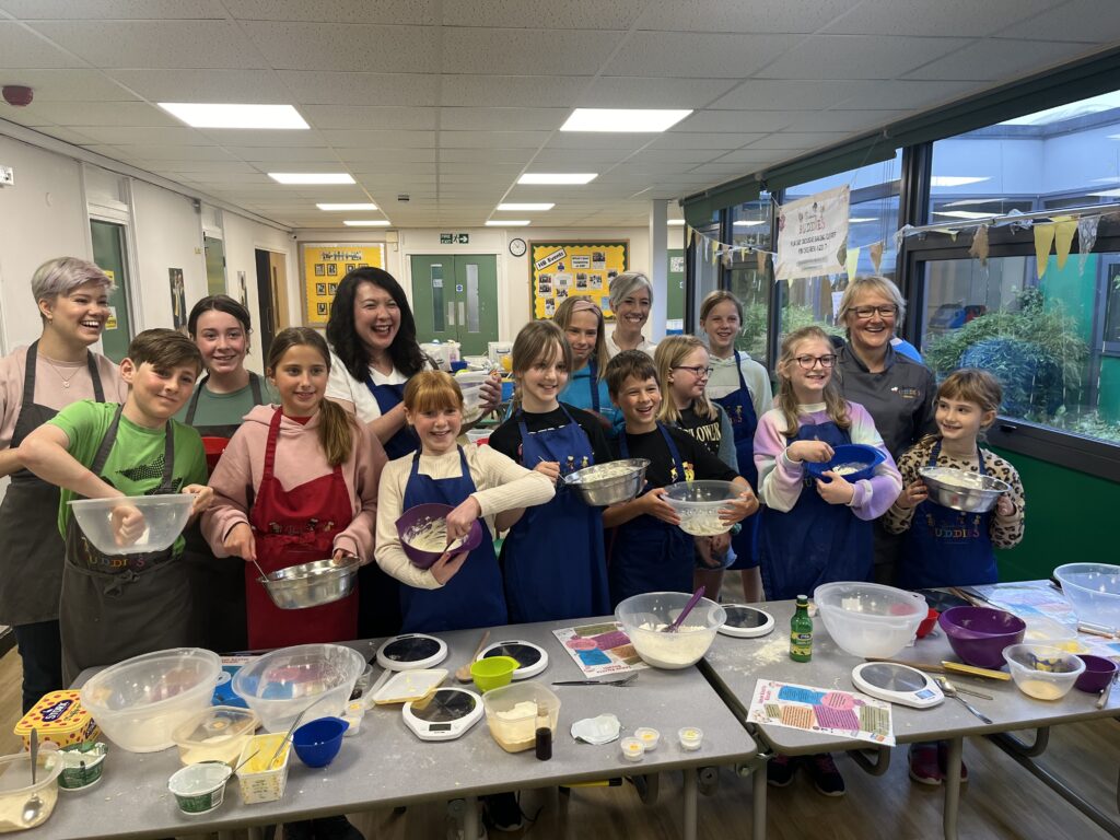 Victoria Collins and Daisy Cooper with Baking Buddies.