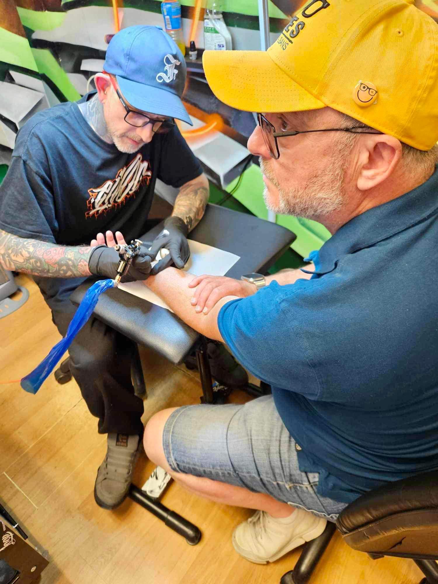 The Stop and Talk tattoo initiative at Pure Colours studio in Hatfield Road.