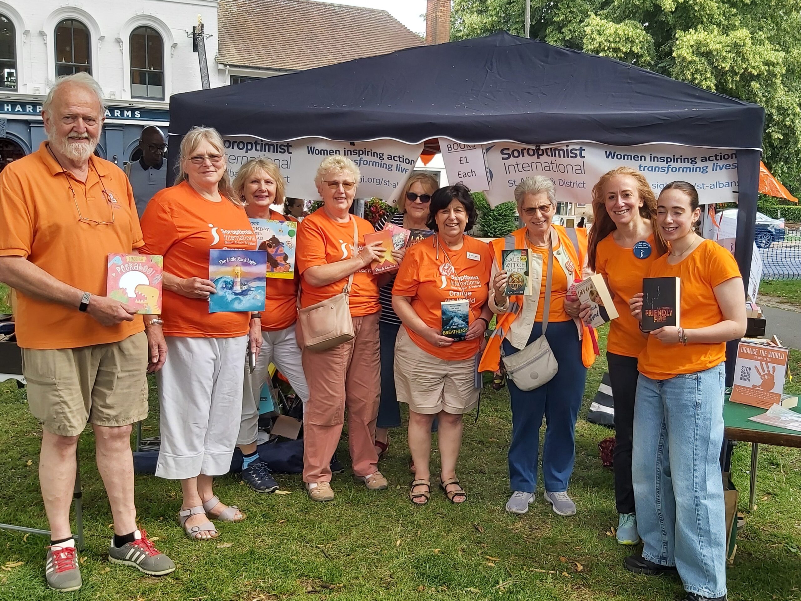 Soroptimists held a bookstall in Harpenden.