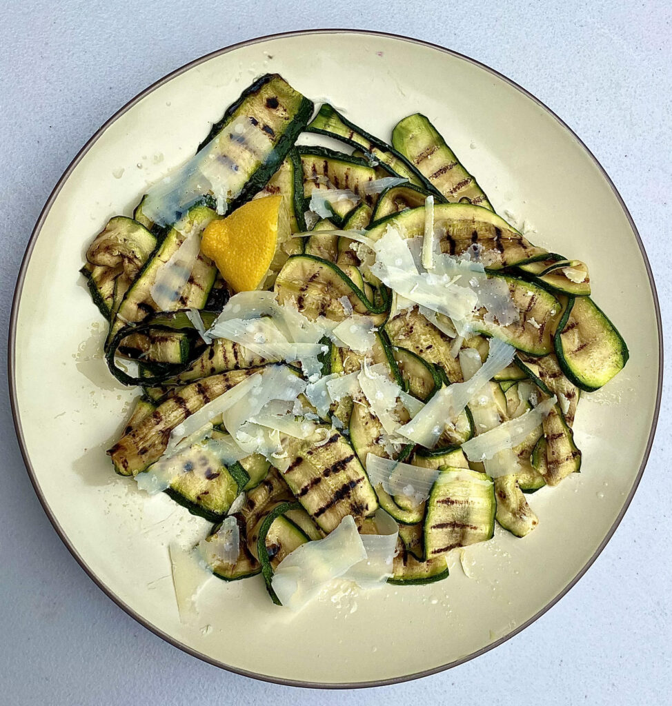 Griddled courgettes