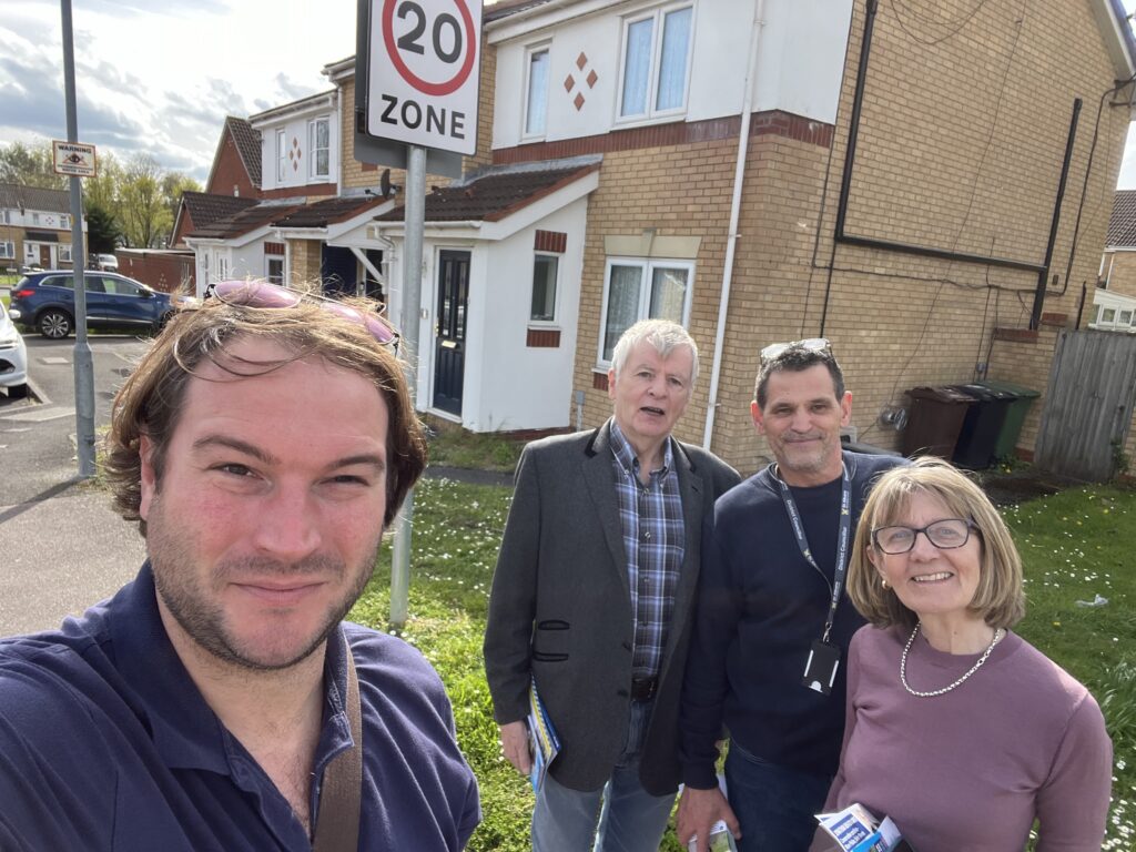 St Albans Conservative candidate James Spencer out canvassing.