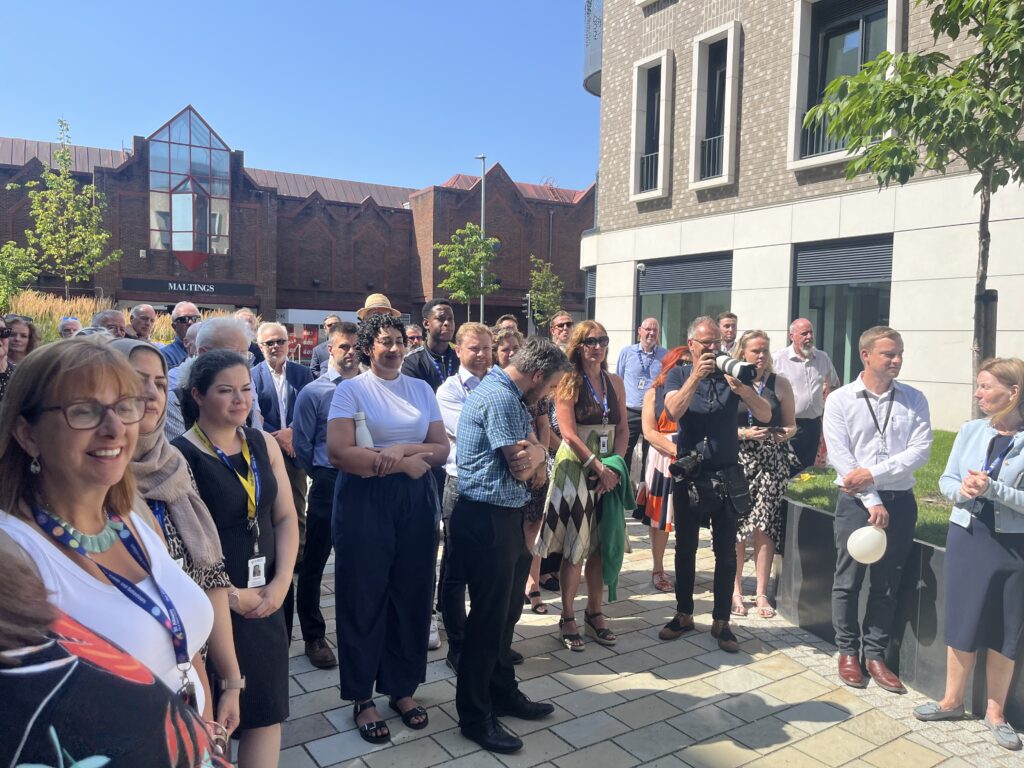 Guests at the opening ceremony for Jubilee Square.
