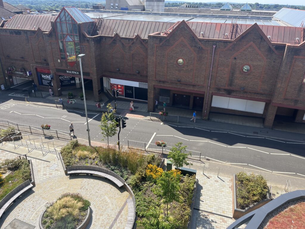 The view from the top floor of Jubilee Square.