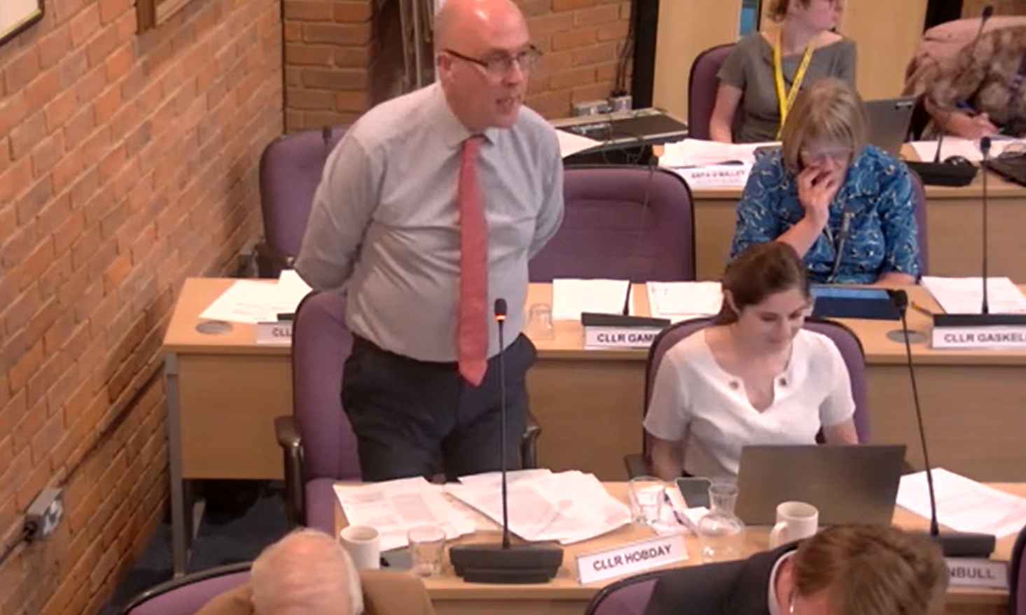 Cllr Mike Hobday at the full council meeting.
