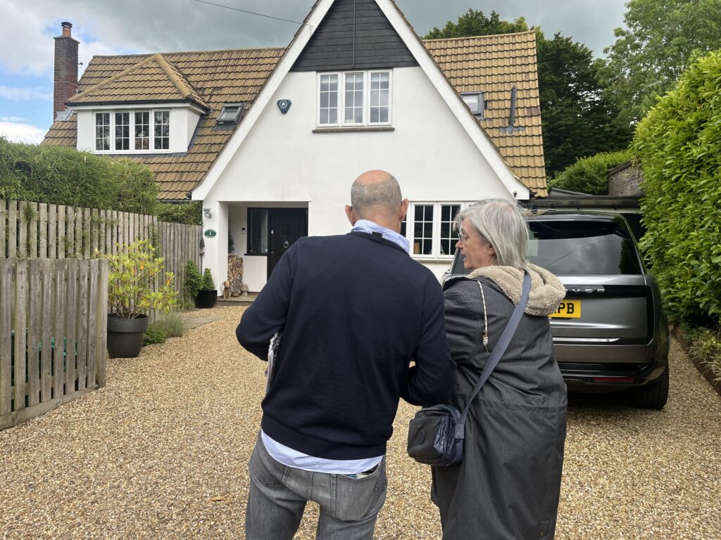 Nigel Gardner and Mary Maynard canvassing in Harpenden.