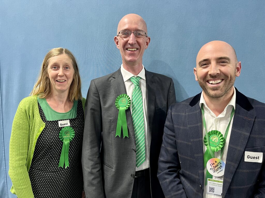 Greens Juliet Voisey, Simon Grover and Matt Fisher.