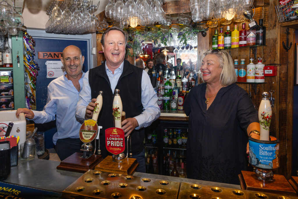 David Cameron visits Harpenden Conservative candidate Nigel Gardner. Photo: Penny Bird