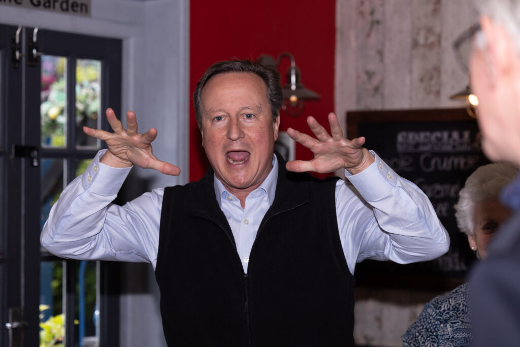 David Cameron visits Harpenden Conservative candidate Nigel Gardner. Photo: Penny Bird