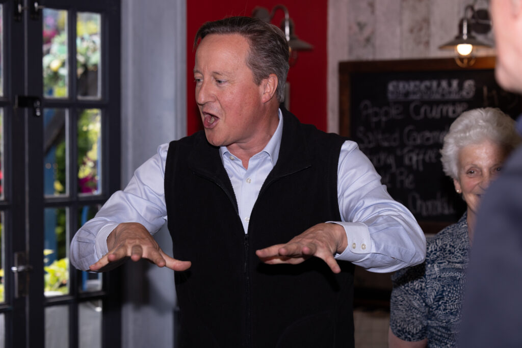 David Cameron visits Harpenden Conservative candidate Nigel Gardner. Photo: Penny Bird