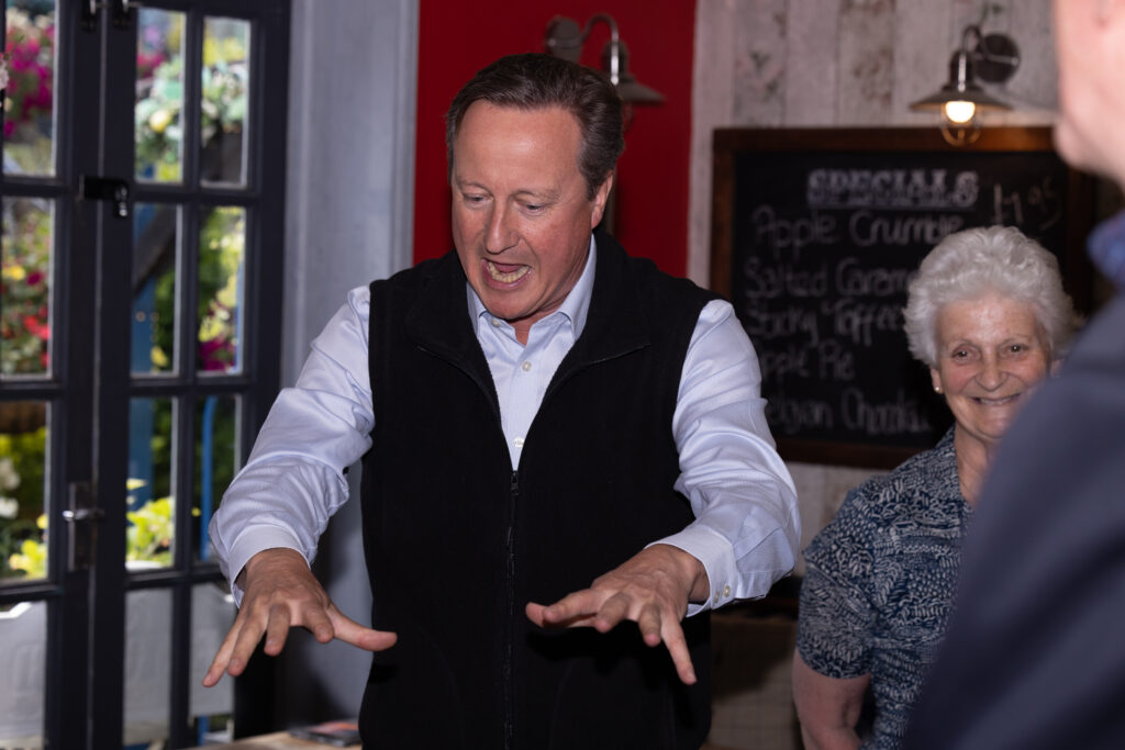 David Cameron visits Harpenden Conservative candidate Nigel Gardner. Photo: Penny Bird