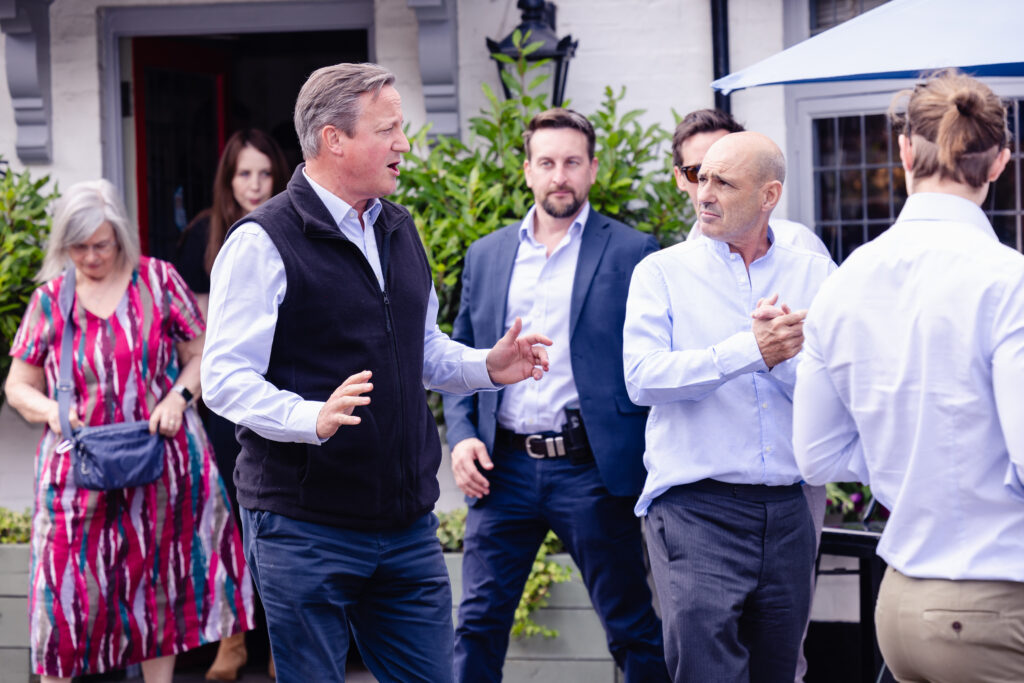 David Cameron visits Harpenden Conservative candidate Nigel Gardner. Photo: Penny Bird