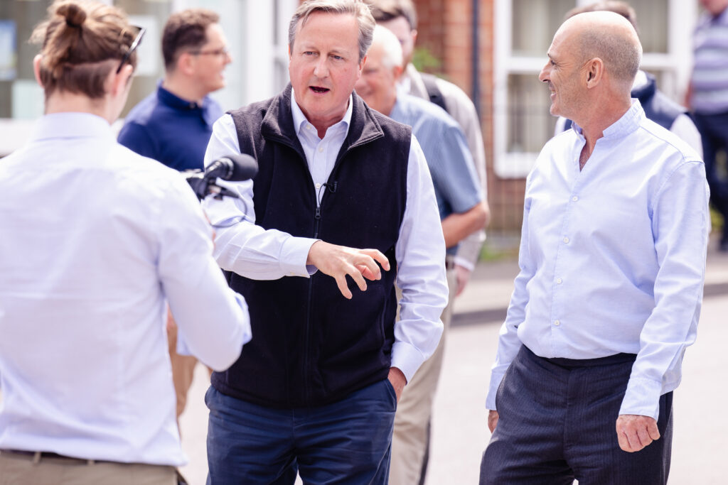 David Cameron visits Harpenden Conservative candidate Nigel Gardner. Photo: Penny Bird