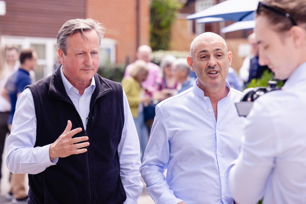 David Cameron visits Harpenden Conservative candidate Nigel Gardner. Photo: Penny Bird