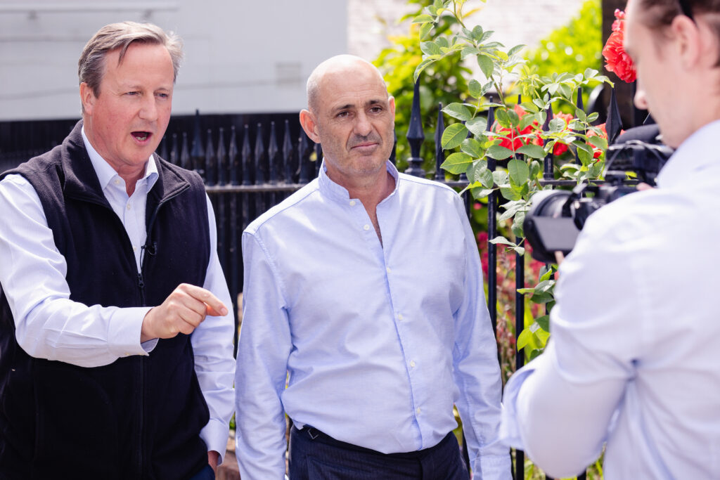 David Cameron visits Harpenden Conservative candidate Nigel Gardner. Photo: Penny Bird