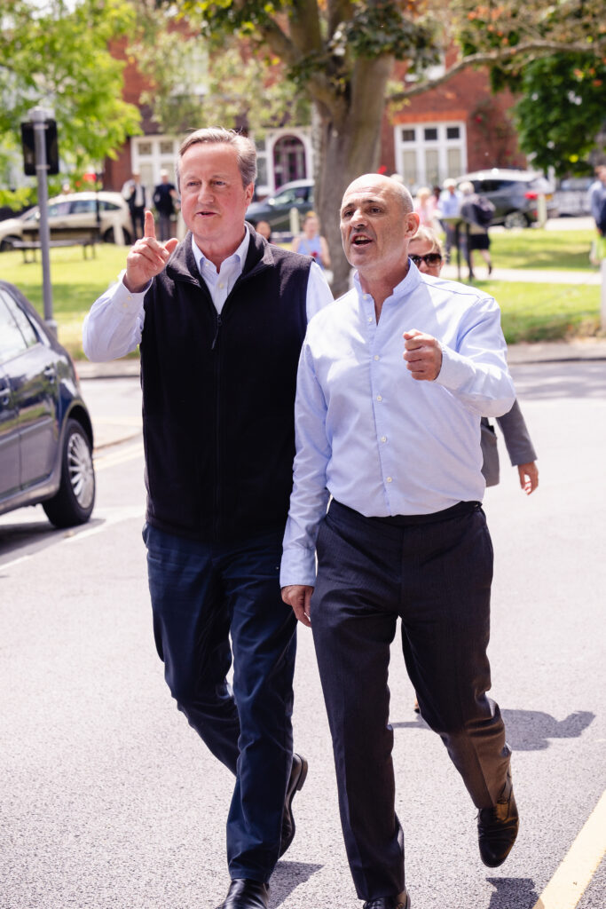 David Cameron visits Harpenden Conservative candidate Nigel Gardner. Photo: Penny Bird