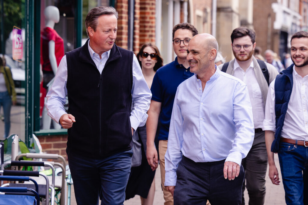 David Cameron visits Harpenden Conservative candidate Nigel Gardner. Photo: Penny Bird