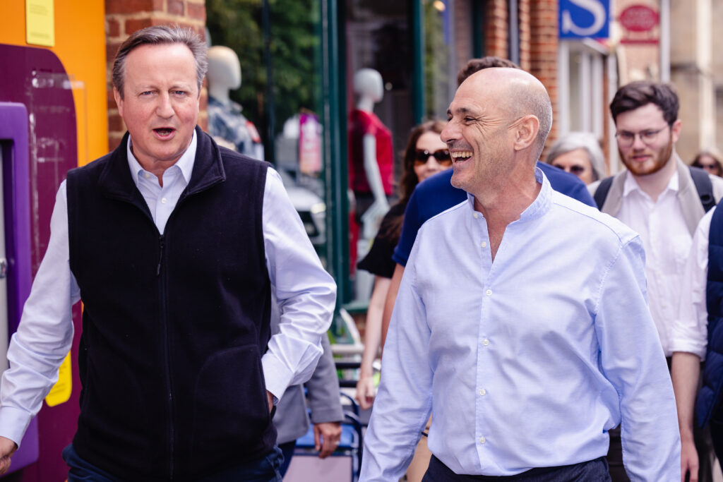 David Cameron visits Harpenden Conservative candidate Nigel Gardner. Photo: Penny Bird