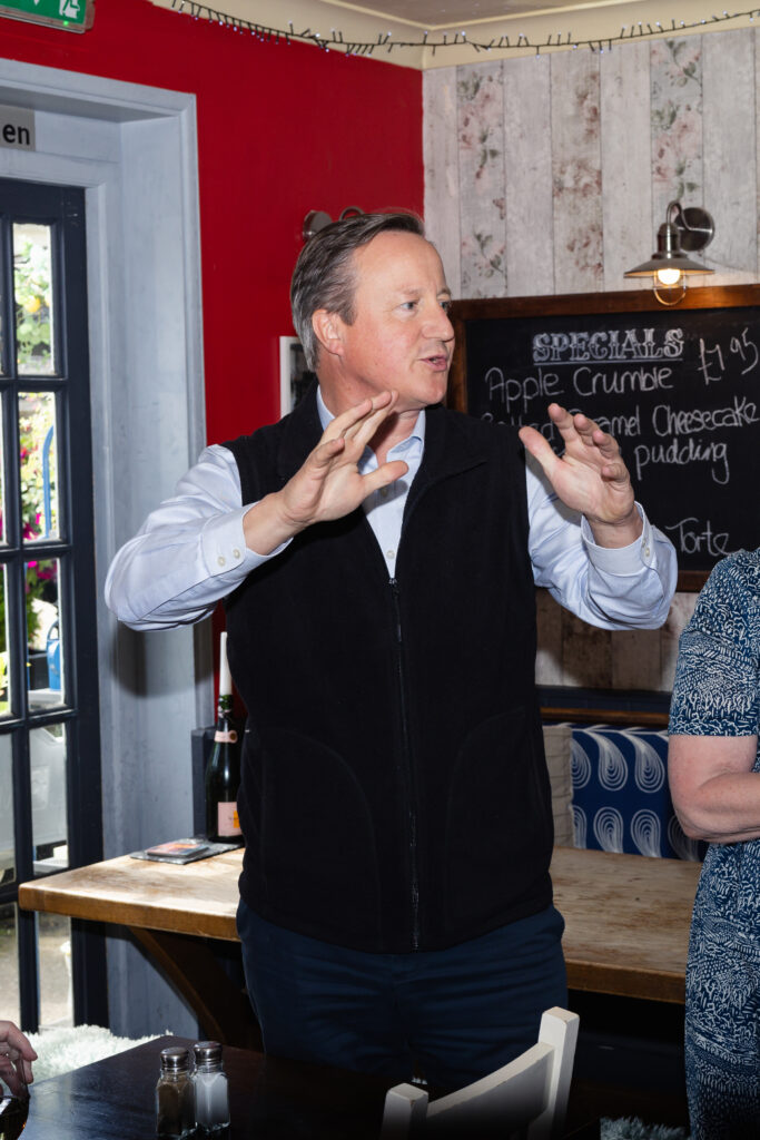 David Cameron visits Harpenden Conservative candidate Nigel Gardner. Photo: Penny Bird
