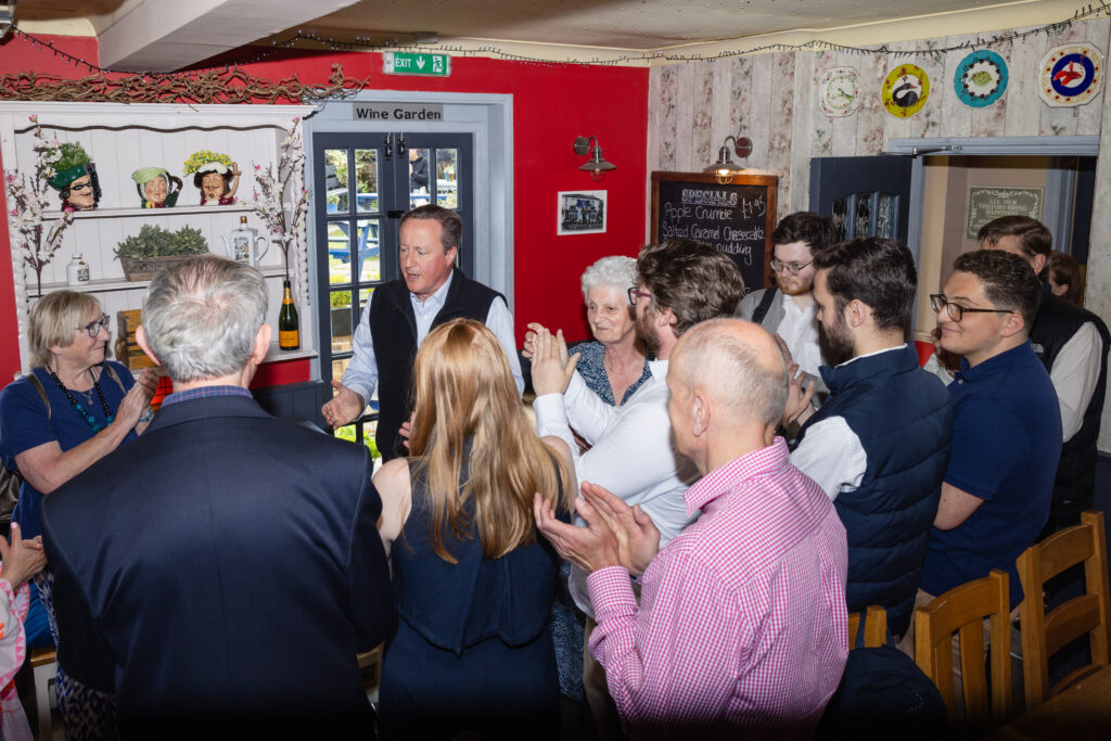 David Cameron visits Harpenden Conservative candidate Nigel Gardner. Photo: Penny Bird