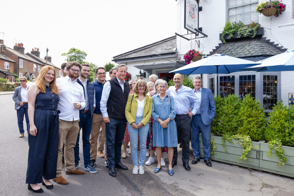 David Cameron visits Harpenden Conservative candidate Nigel Gardner. Photo: Penny Bird