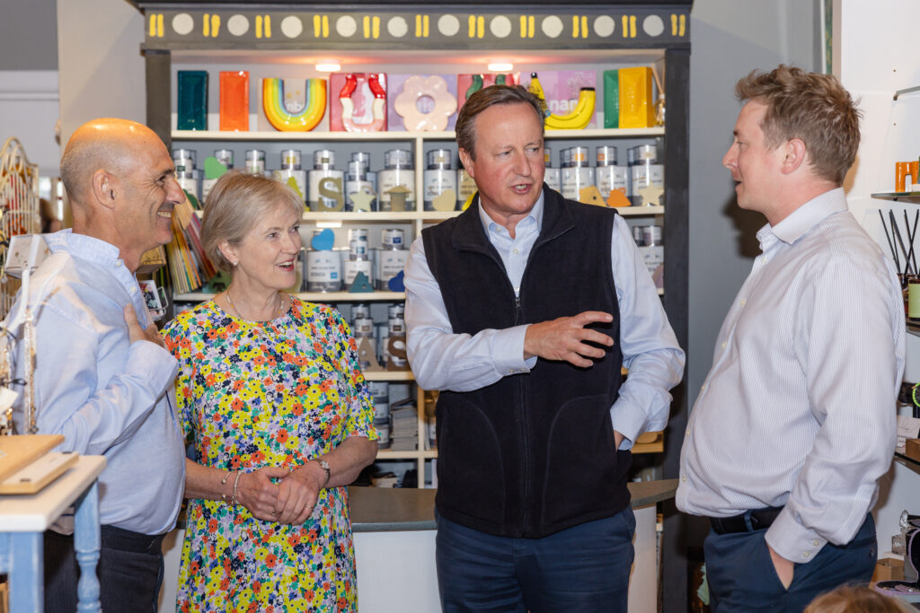 David Cameron visits Harpenden Conservative candidate Nigel Gardner. Photo: Penny Bird