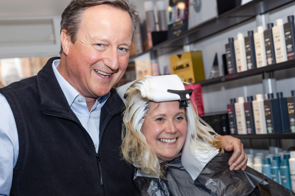 David Cameron visits Harpenden Conservative candidate Nigel Gardner. Photo: Penny Bird